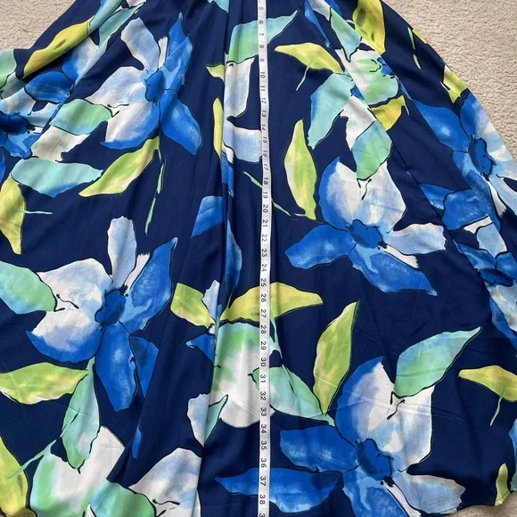 Roz & Ali Blue and Green Floral Maxi Skirt - Picture 4 of 6